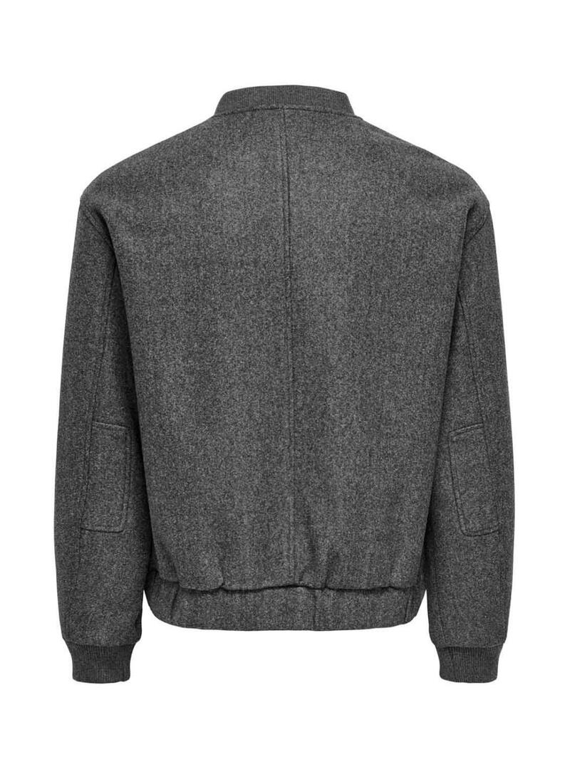 Jaqueta bomber Only and Sons Worf cinza para homem