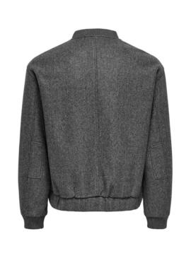 Jaqueta bomber Only and Sons Worf cinza para homem