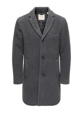 Casaco cinza Only and Sons Jaylon para homem.