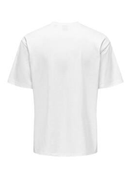 Camisa Only and Sons Fred branca para homem.