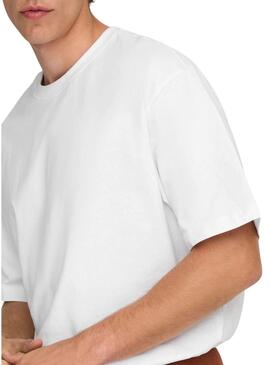 Camisa Only and Sons Fred branca para homem.