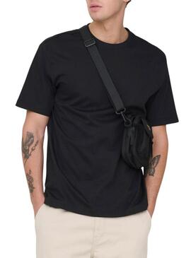 Camiseta Only and Sons Fred preta para homem.