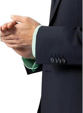 Casaco El Pulpo terno conforto azul marinho para homens