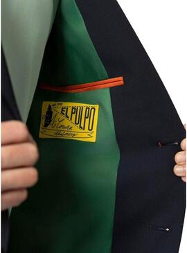 Casaco El Pulpo terno conforto azul marinho para homens