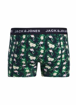 Pack cuecas Jack and Jones Flamingo flores para homens