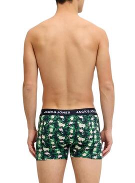 Pack cuecas Jack and Jones Flamingo flores para homens
