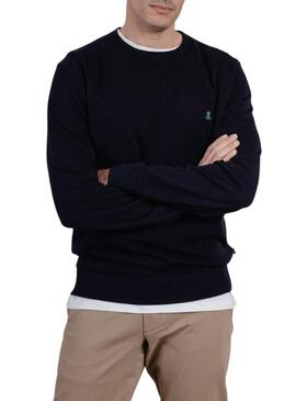 Camisola El Pulpo logotipo bordado azul marinho desbotado para homem