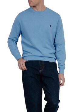 Camiseta com logo bordado El Pulpo azul lavanda para homem.