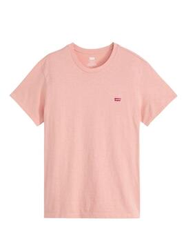 Camiseta Levis Original rosa para homem.