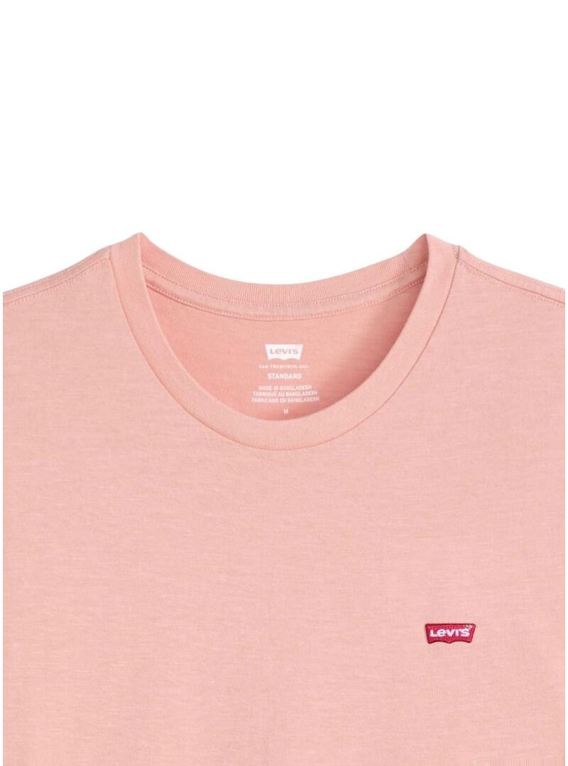 Camiseta Levis Original rosa para homem.