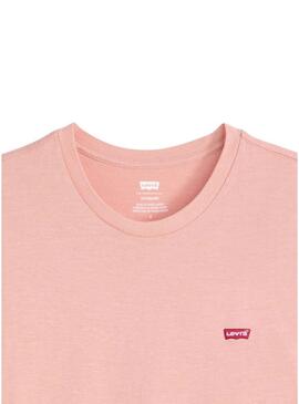 Camiseta Levis Original rosa para homem.