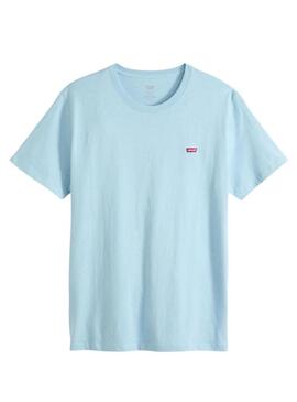 Camiseta Levis Original azul claro para homem.