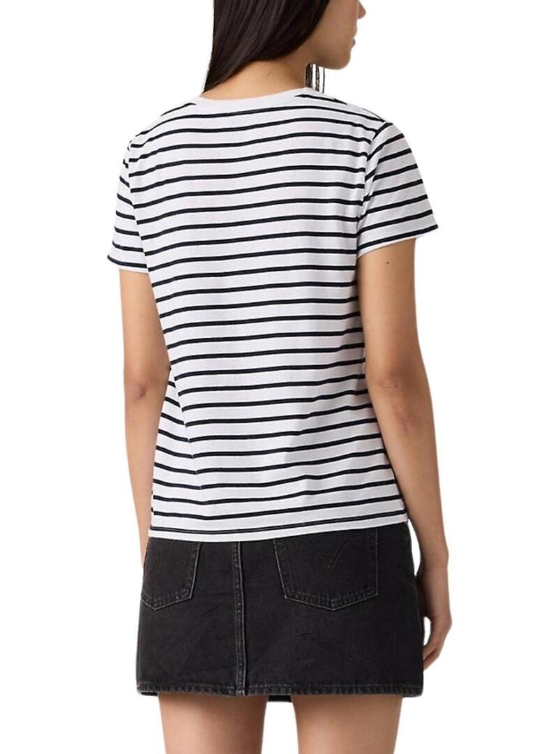 Camiseta Levis Emily listrada azul para mulher.