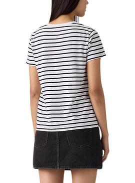 Camiseta Levis Emily listrada azul para mulher.