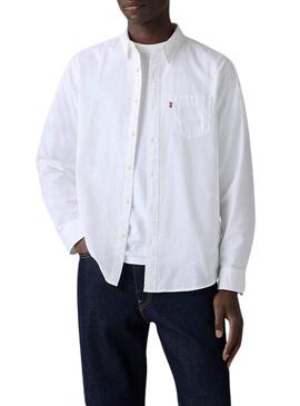 Camisa Levis Sunset Pocket branca para homem.