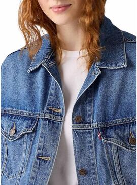 Jaqueta jeans Levi's XL Trucker azul para mulher.