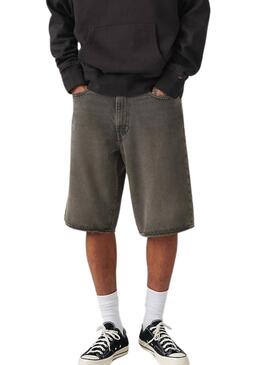 Shorts Denim Levis 478 Baggy preto para homem.