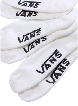 Meias Vans Classic Kick 3 pares branco para mulher e homem