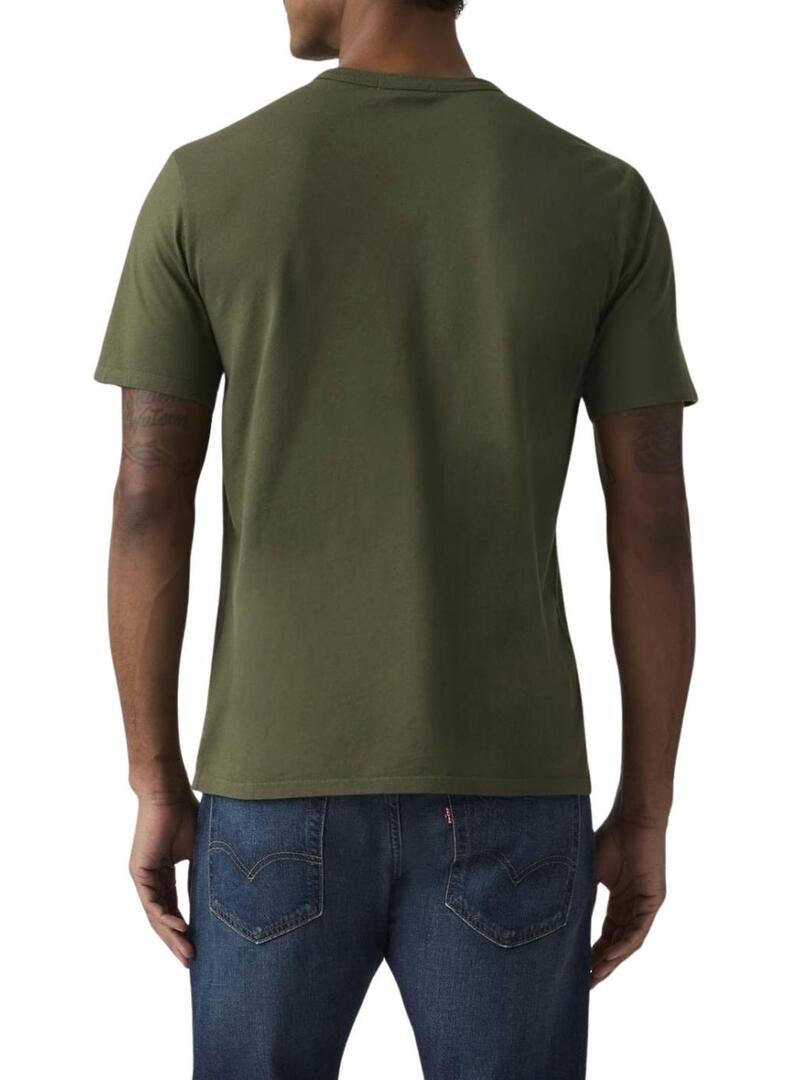 Camisa Levis Dye verde para homem.