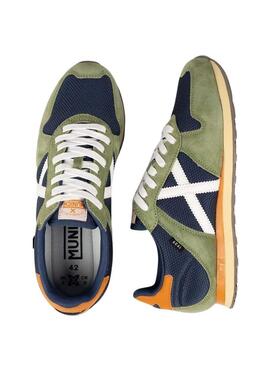 Sapatilhas Munich Massana Classic verde e marinho para homem.