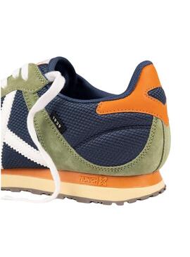 Sapatilhas Munich Massana Classic verde e marinho para homem.