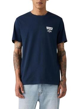 Camiseta Levi's Pizza azul marinho para homem.