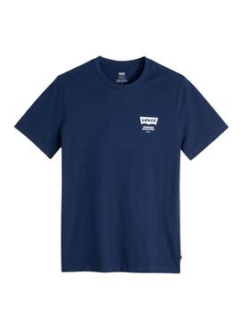 Camiseta Levi's Pizza azul marinho para homem.