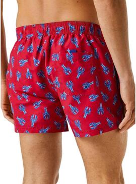 Fato de banho Pepe Jeans Funky Lobster vermelho para homem