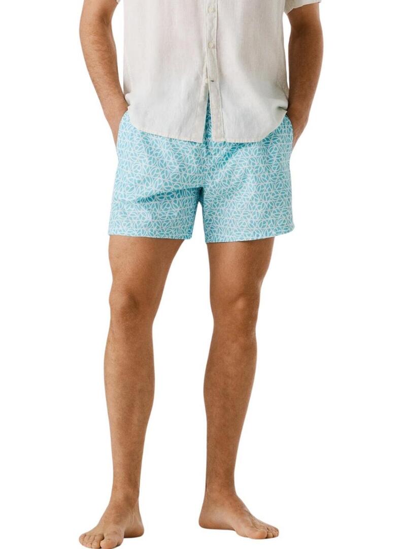 Calção de banho Pepe Jeans estampado azul para homem.