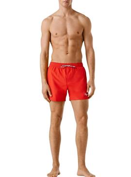 Calção de banho Pepe Jeans Solid vermelho para homem