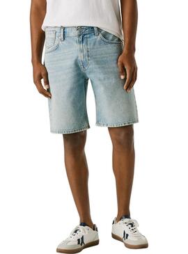 Bermudas Pepe Jeans Tom em denim claro para homem.