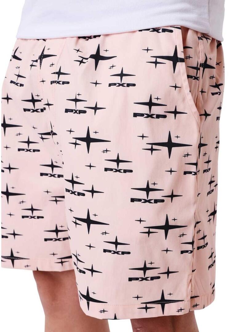Calção Project x Paris Starfield rosa estampado para homem.