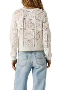 Camisola Pepe Jeans Kas branca para mulher.