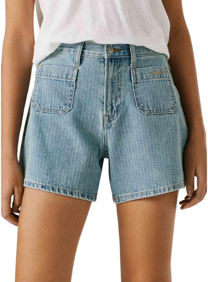 Shorts Pepe Jeans Rachel listrados para mulher