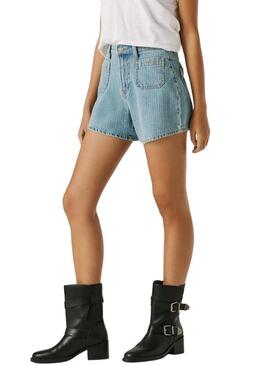 Shorts Pepe Jeans Rachel listrados para mulher