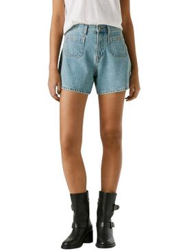 Shorts Pepe Jeans Rachel listrados para mulher