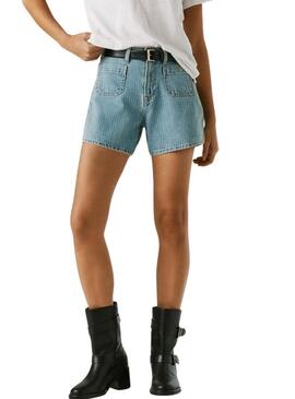 Shorts Pepe Jeans Rachel listrados para mulher