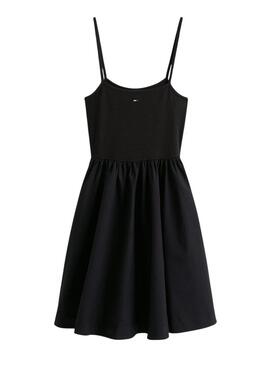 Vestido Tommy Jeans Poplin Strappy preto para mulher