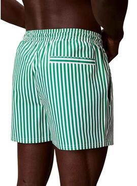 Fato de banho Calvin Klein Jeans Penny Stripe verde para homem