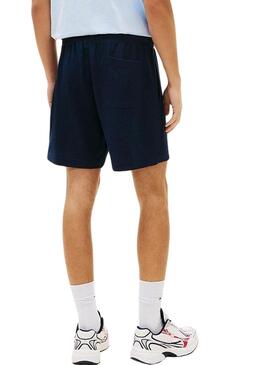 Bermudas Tommy Jeans Waffle azul marinho para homem.