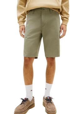 Bermudas Tommy Jeans Scanton verde para homem.