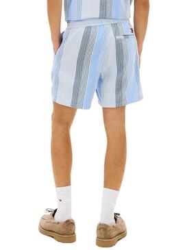 Bermudas Tommy Jeans Stripe azul para homem.