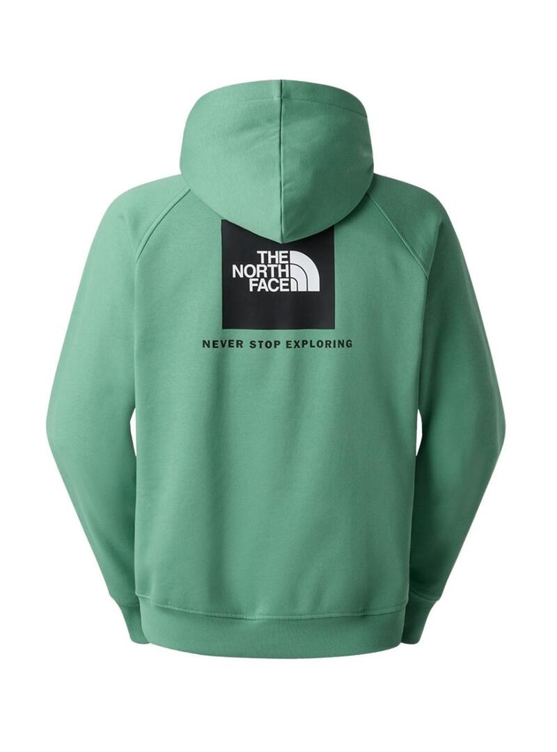 Moletom The North Face Ranglan Box verde para homem.