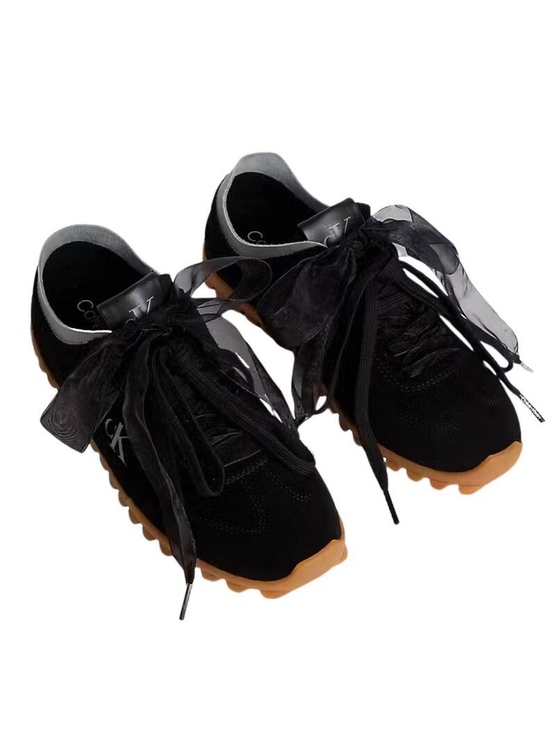 Tênis Calvin Klein Jeans Laces preto para mulheres.