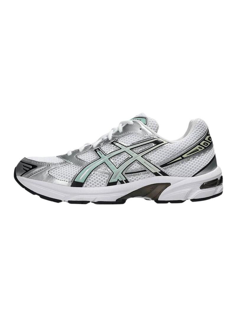 Sapatilhas Asics Gel 1130 branco e turquesa para mulher.
