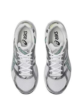 Sapatilhas Asics Gel 1130 branco e turquesa para mulher.