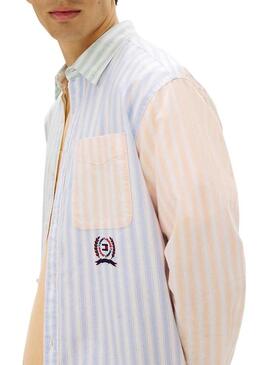 Camisa Tommy Jeans Fun Stripe multicolor para homem.
