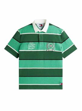Camisa de polo Tommy Jeans Rugby verde para homem