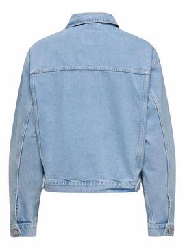 Jaqueta jeans Only Harper boxy lavagem clara para mulher