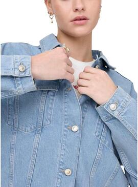 Jaqueta jeans Only Harper boxy lavagem clara para mulher